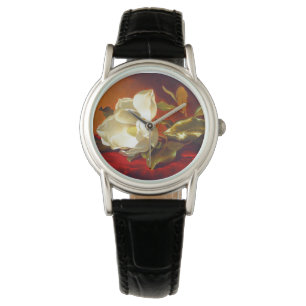 Magnolia on Red Velvet Martin Johnson Heade Watch