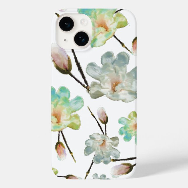 Magnolia Pattern iPhone Case (Back)