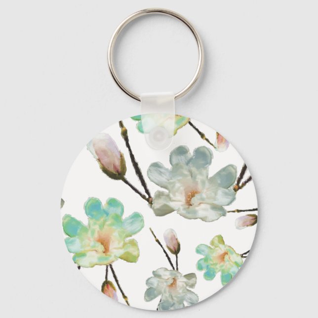 Magnolia Pattern Key Chain (Front)