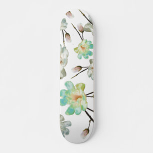 Magnolia Pattern Skateboard Deck