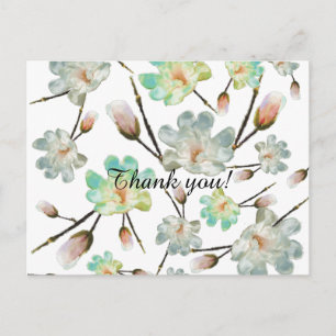 Magnolia Pattern Thank you Postcard