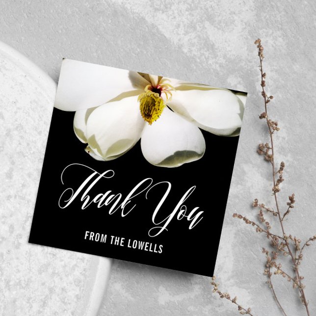 Magnolia Petals Printed Sympathy Thank You Note Card (Creator Uploaded)
