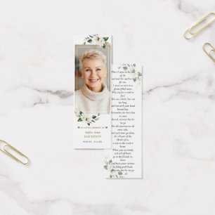 Magnolia Photo Memorial Funeral Poem Bookmark