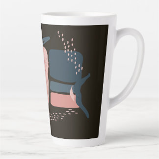 Magnolia Pink Bloom Minimal Abstract Latte Mug