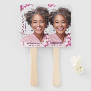 Magnolia Pink Floral Memorial Hand Fan