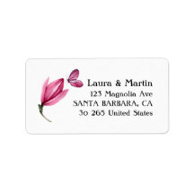 Magnolia pink flower, modern spring watercolor   l