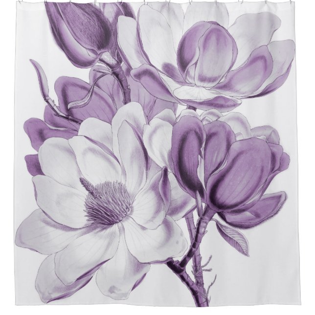 Magnolia Purple Dream Shower Curtain (Front)