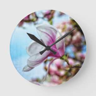 Magnolia Round Clock