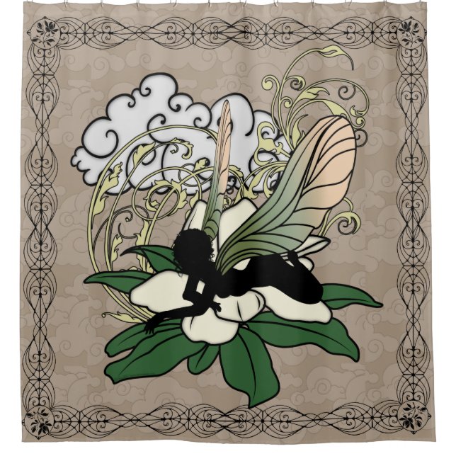 Magnolia Shadow Fairy Shower Curtain (Front)