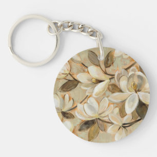 Magnolia Simplicity Cream Key Ring