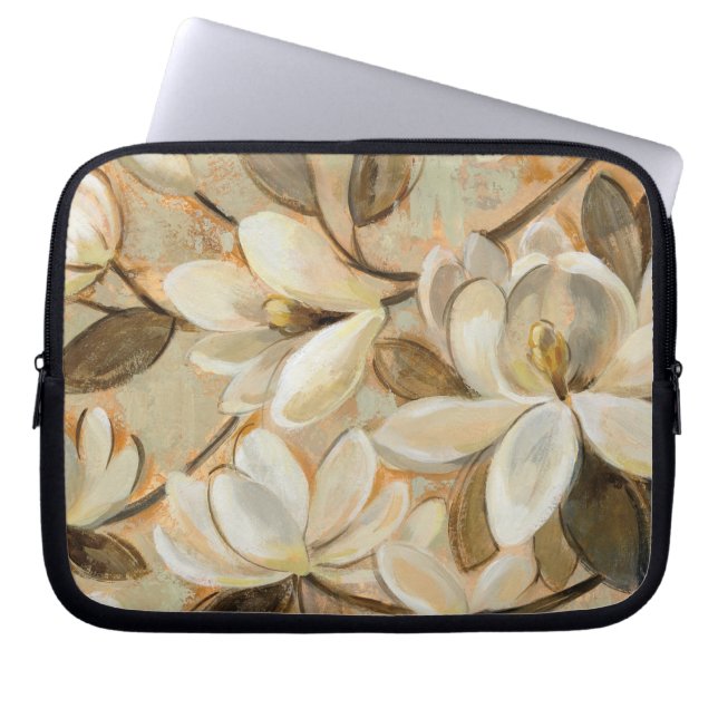Magnolia Simplicity Cream Laptop Sleeve (Front)