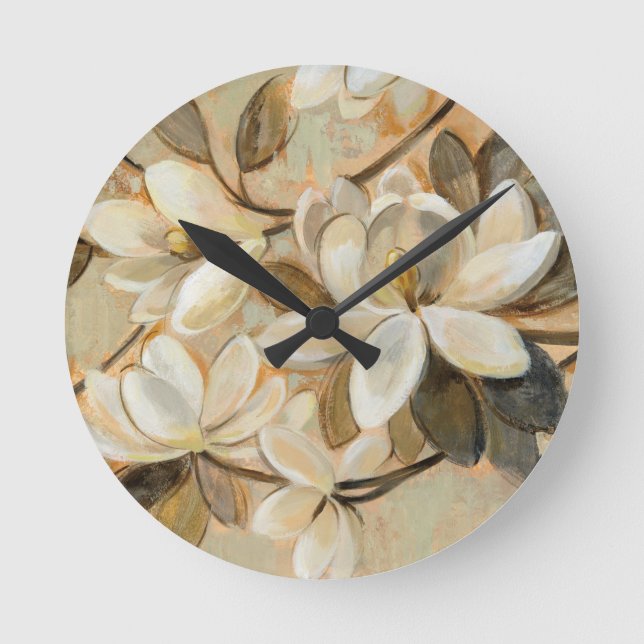 Magnolia Simplicity Cream Round Clock (Front)