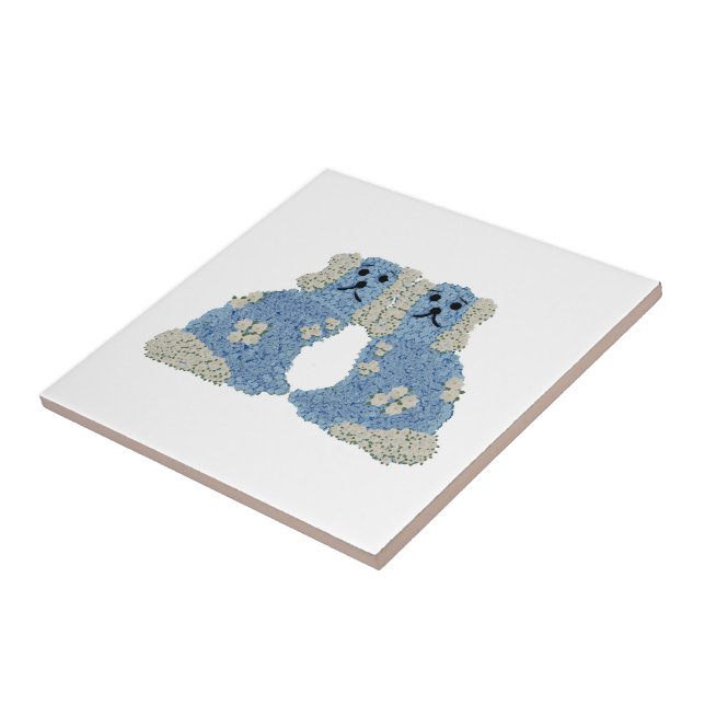 Magnolia Staffordshire Dogs Ginger Jars Art  Tile (Side)