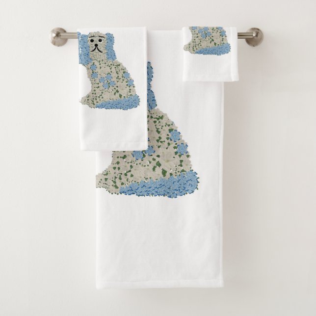 Magnolia Staffordshire Dogs Ginger  Jars Bath Towel Set (Insitu)