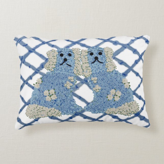 Magnolia Staffordshire Dogs Ginger  Jars Decorative Cushion (Front)