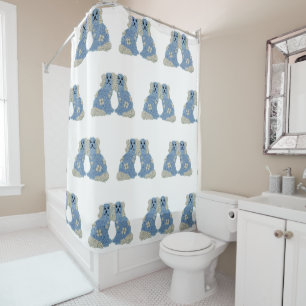 Magnolia Staffordshire Dogs Ginger jars Shower Curtain