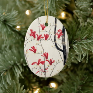 Magnolia Tree by Kobayashi Kokei, Vintage Nature Ceramic Tree Decoration