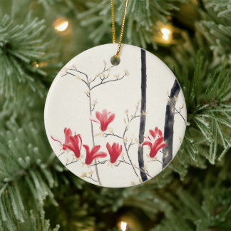 Magnolia Tree by Kobayashi Kokei, Vintage Nature Ceramic Tree Decoration