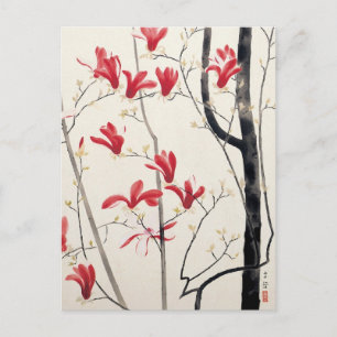 Magnolia Tree by Kobayashi Kokei, Vintage Nature Postcard