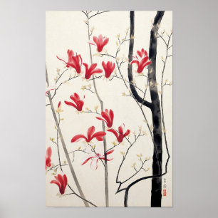 Magnolia Tree by Kobayashi Kokei, Vintage Nature Poster
