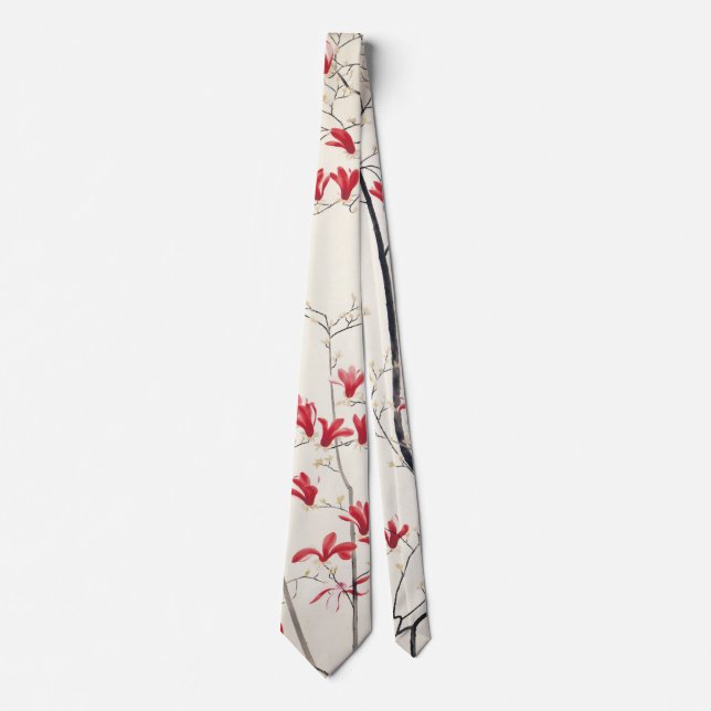 Magnolia Tree by Kobayashi Kokei, Vintage Nature Tie (Front)