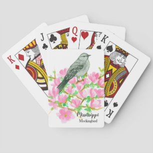 Magnolia Tree Mississippi State Bird Gift Playing Cards