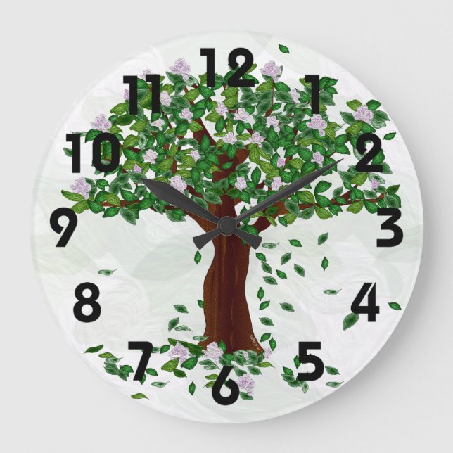 Magnolia Tree Wall Clock (Front)