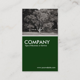 Magnolia Tree - Warm BW - Dark Green Business Card