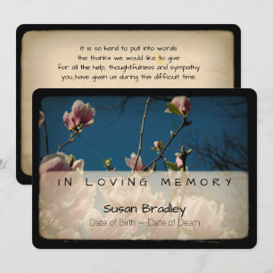 Magnolia Vintage Memorial Sympathy Thank You 7 Invitation