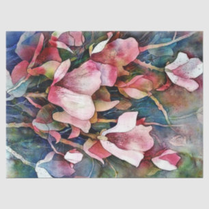Magnolia Watercolor Art 1 Decoupage Tissue Paper