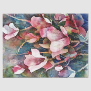 Magnolia Watercolor Art Decoupage Tissue Paper
