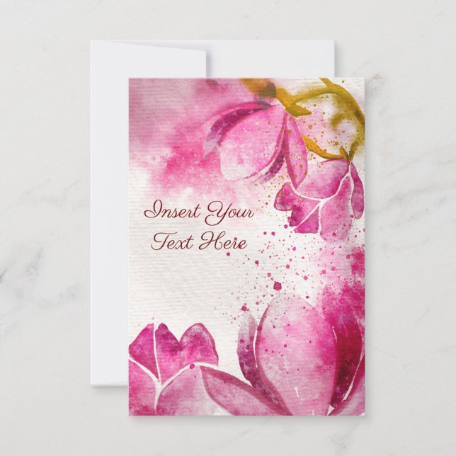 Magnolia Watercolor  Card (Front)
