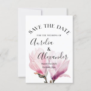 Magnolia Watercolor Wedding Save the Date Invitation