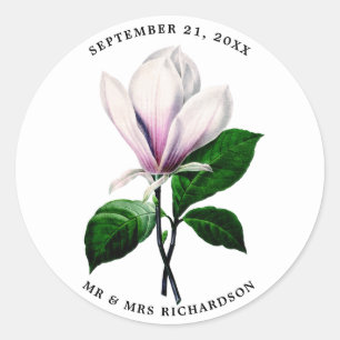magnolia wedding bridal shower favour sticker