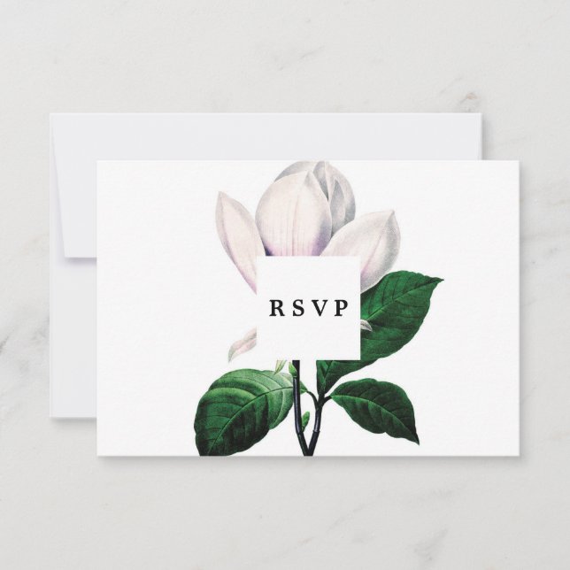 magnolia wedding bridal shower rsvp card (Front)