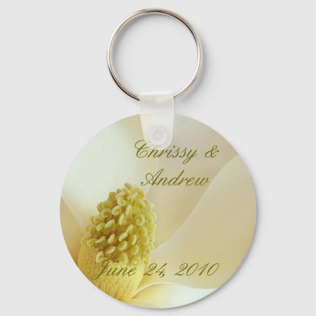 MAGNOLIA Wedding Coordinate Wedding Favour KeyChai Key Ring (Front)