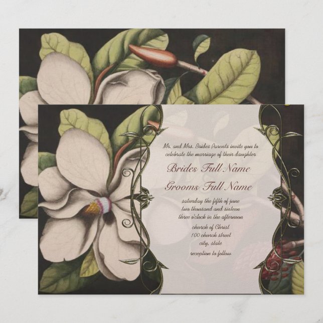 Magnolia  Wedding Invitations (Front/Back)