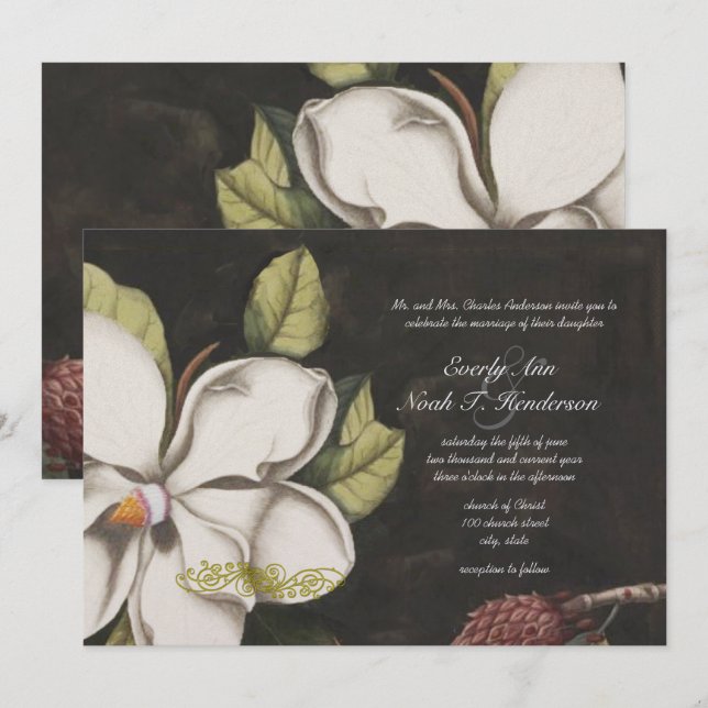 Magnolia  Wedding Invitations (Front/Back)