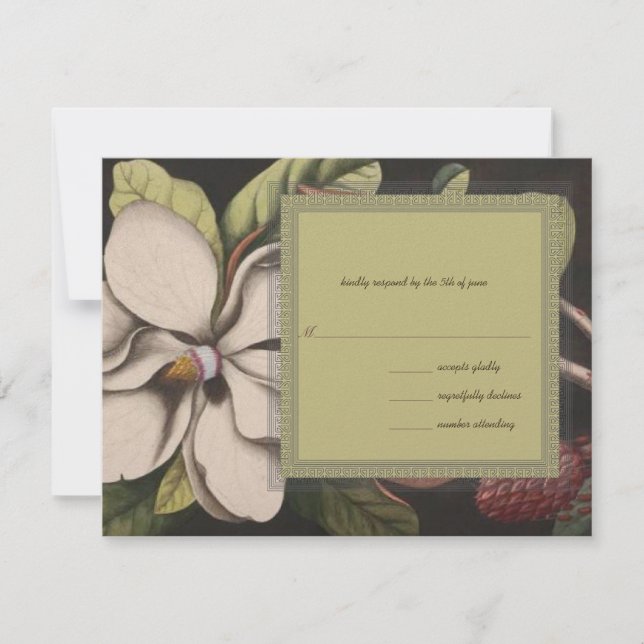 Magnolia  Wedding RSVP (Front)