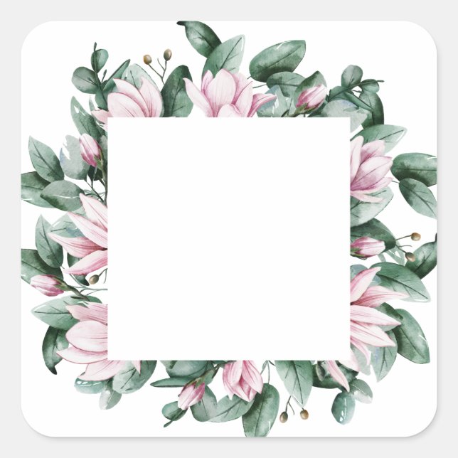 Magnolia wedding sticker wrapping transparent (Front)