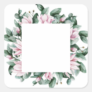 Magnolia wedding sticker wrapping transparent