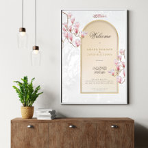 Magnolia Wedding Welcome Sign – Elegant Arch