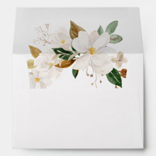 Magnolia White Floral Envelope 2
