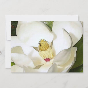 Magnolia White Invitation - Floral Art Invites