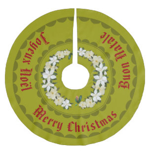 Magnolia Wreath Brushed Polyester Tree Skirt
