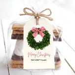 Magnolia Wreath Christmas Gift Tags with Red Bow<br><div class="desc">‘Tis the season for elegant gifting! This personalised holiday gift tag is the easiest way to spread holiday cheer and take your wrapping to the next level. It’s the perfect touch your loved ones will remember.</div>