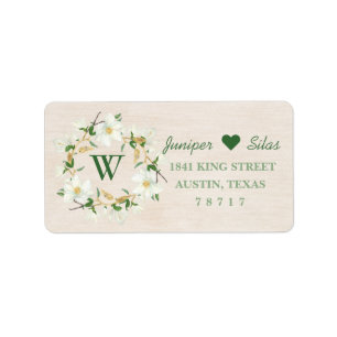 Magnolia Wreath Return Address Label
