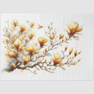 Magnolia Yellow Decoupage Tissue Paper