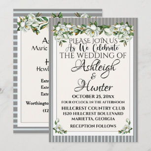 Magnolias -A Lovely Day For A Wedding - Invitation