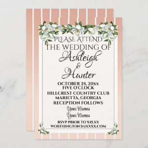Magnolias -A Lovely Day For A Wedding - Invitation